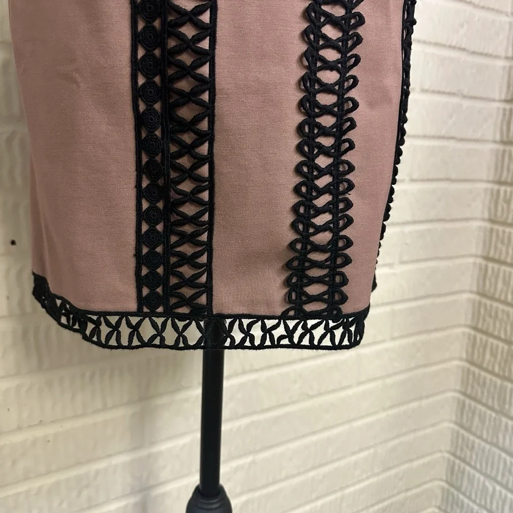 NWT Free People City Lights Embroidered Tube Bodycon Dress Brown/Black Sz 2 $250